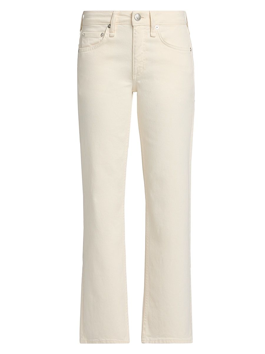 Women's Harlow Low-Rise Ankle Straight Jeans - Ecru - Size 27