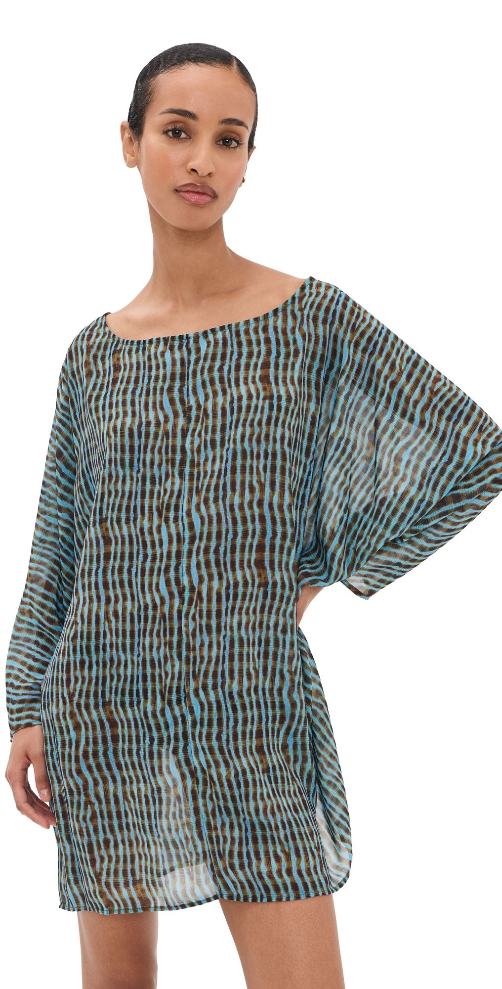 STAUD Nour Mini Dress Tidal Shell XS/S
