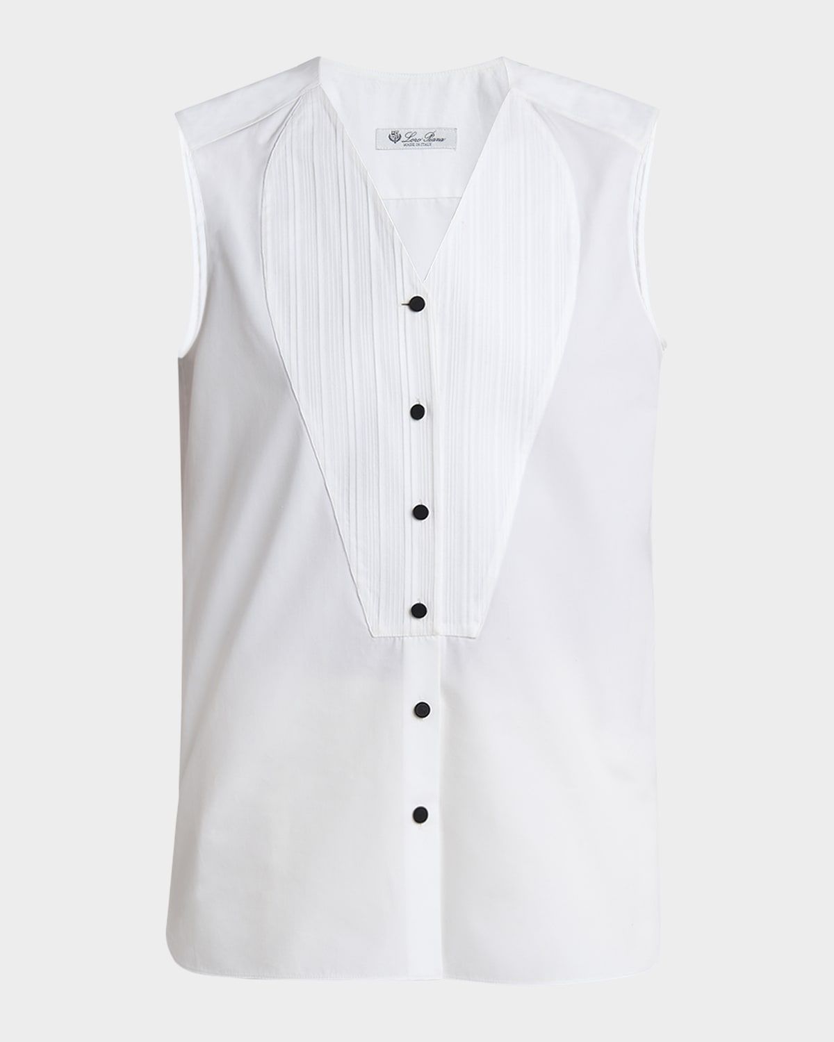 Caylee Sleeveless Poplin Tux Top