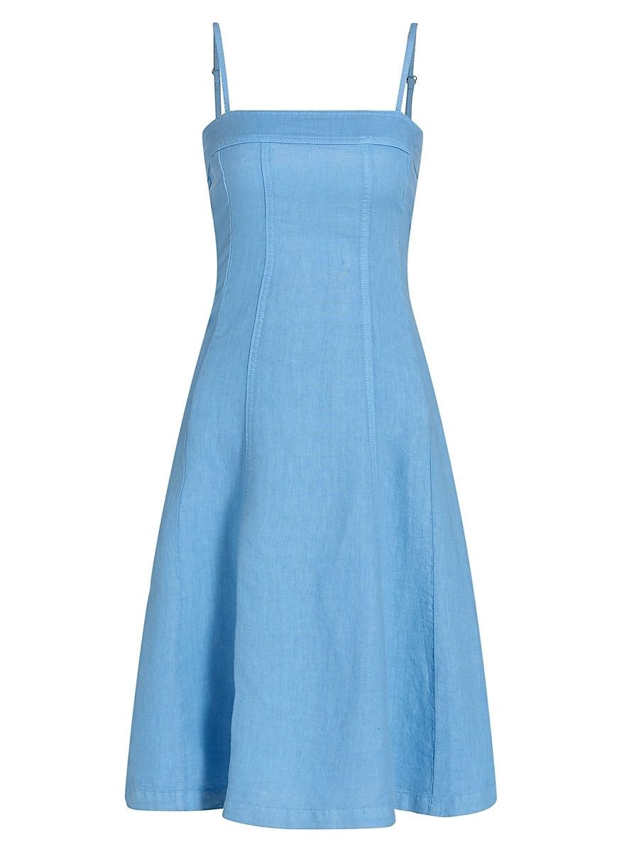 Women's Mitzy Linen Midi-Dress - Allure Blue - Size 2
