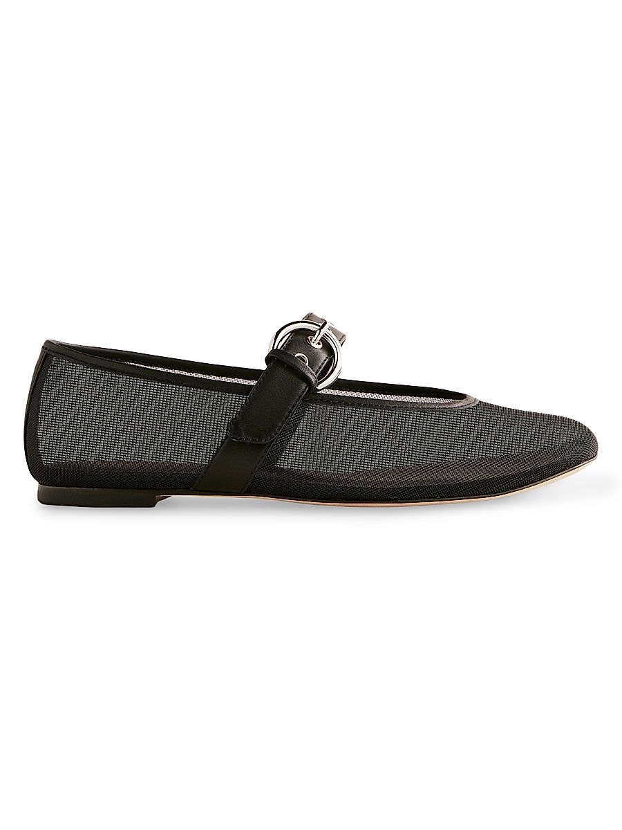 Women's Bethany Mesh Ballet Flats - Black - Size 10.5
