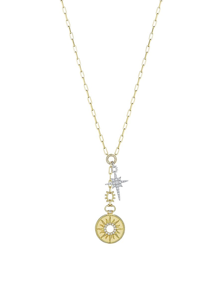 Women's Penka Two-Tone 18K Gold & 0.78 TCW Diamond Celestial Charm Necklace - Yellow Gold