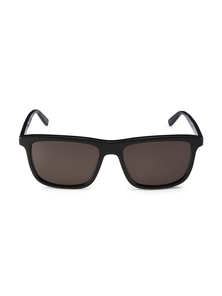 Men's Classic 56MM Rectangular Sunglasses - Black