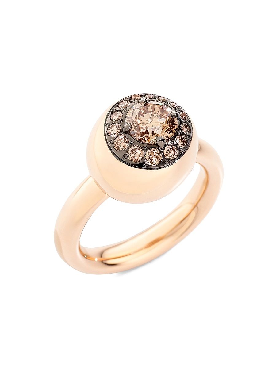 Women's Nuvola 18K Rose Gold & Brown Diamond Ring - Rose Gold - Size 6.75