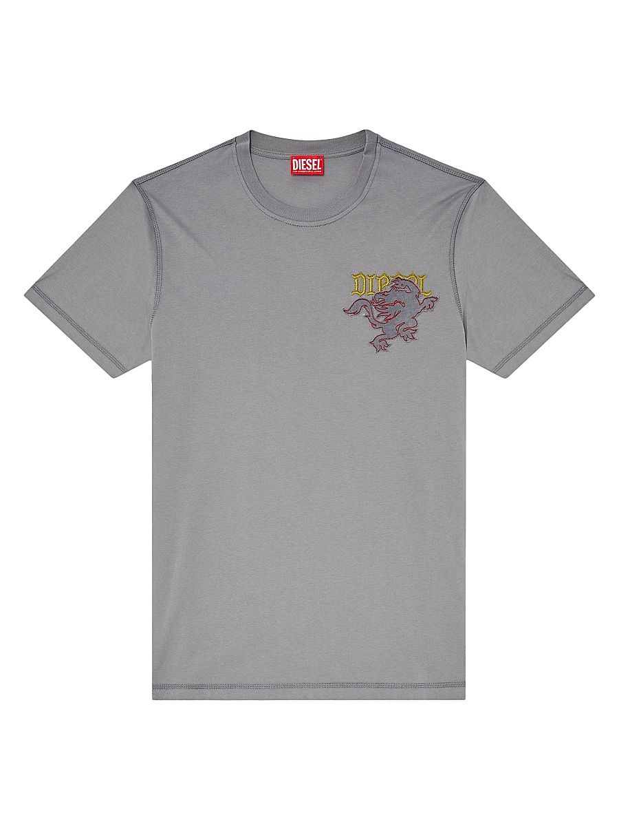 Men's Logo-Embroidered Cotton Jersey T-Shirt - Pale Grey - Size Large