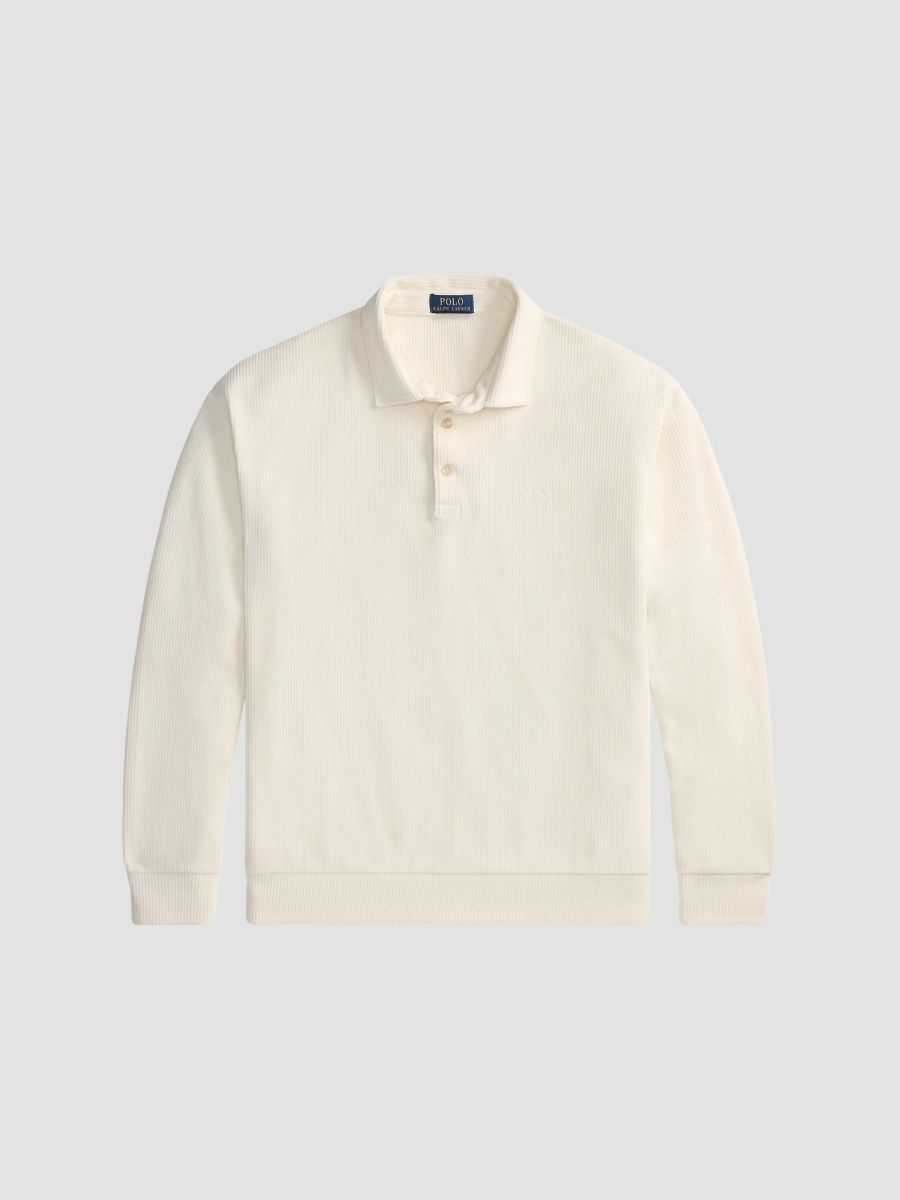 Polo Ralph Lauren Men's Cotton-Blend Corduroy Polo Shirt - Clubhouse Cream - Size Large