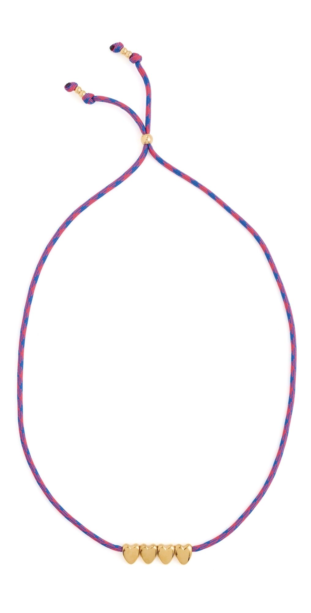 Logan Tay Gold Heart Paracord Necklace Multi-Color One Size