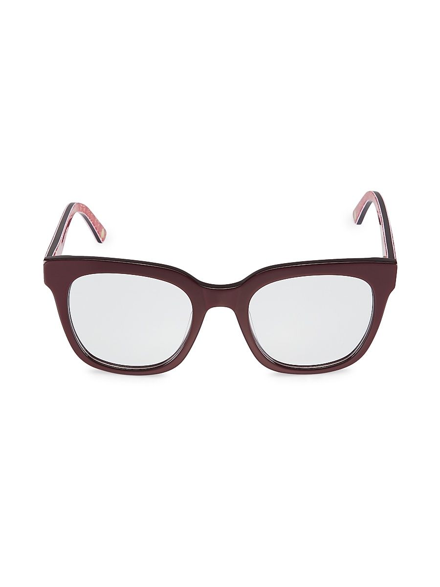 Women's Moroccan 54MM Square Optical Glasses - Burgundy