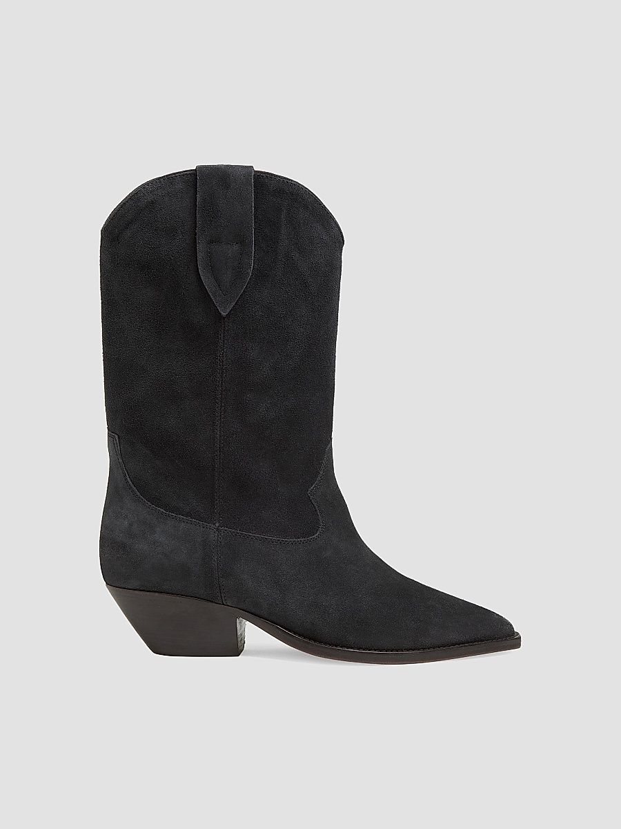 Isabel Marant Women's Duerto 35MM Suede Cowboy Boots - Black - Size 5