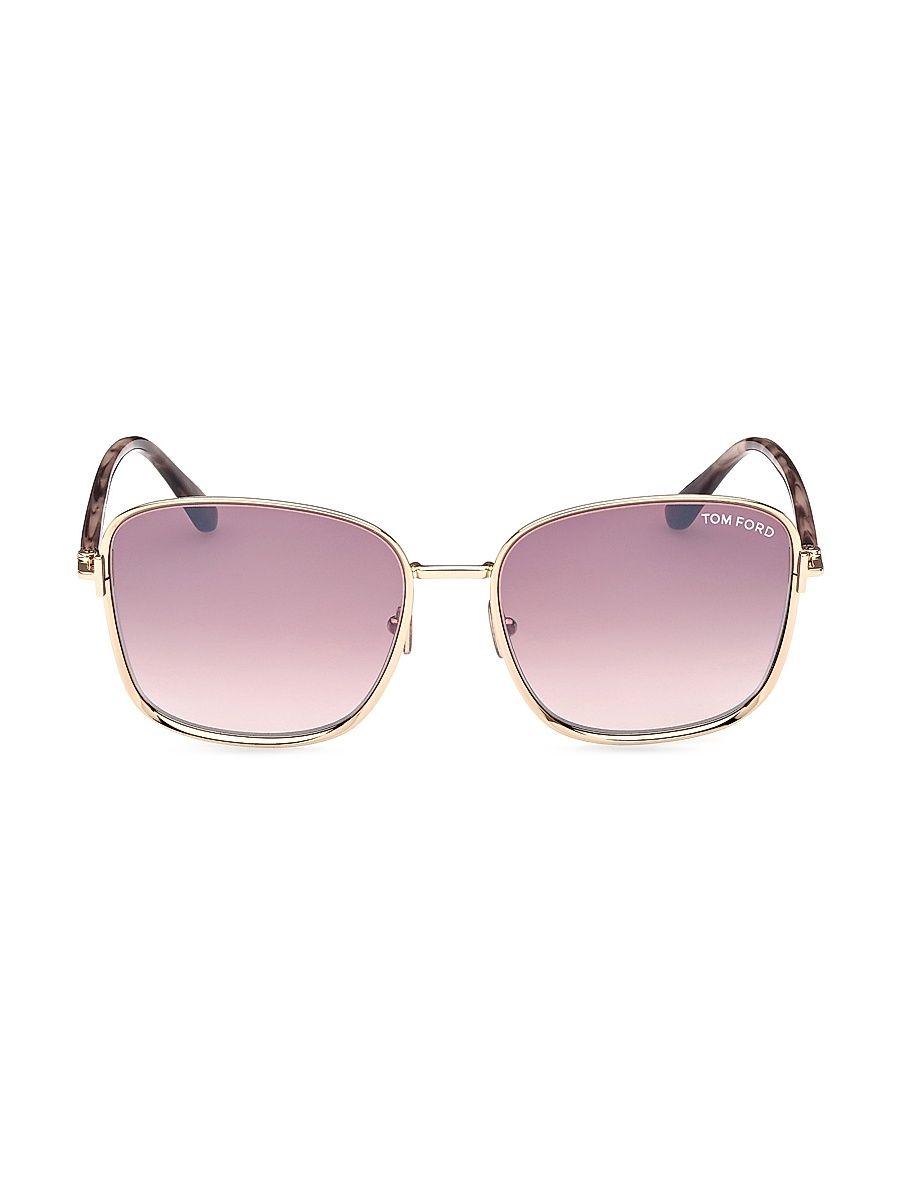 Women's Fern 57MM Square Sunglasses - Shiny Rose Gold