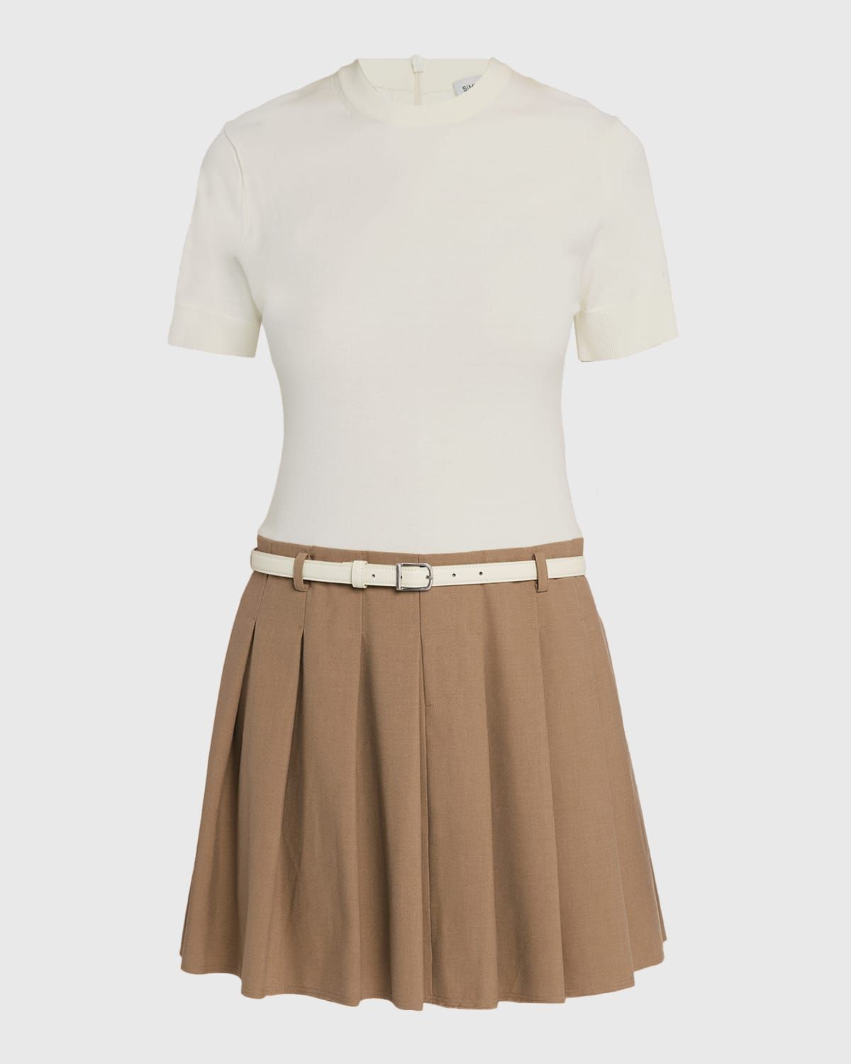 Abbie Short-Sleeve Drop-Waist Mini Dress