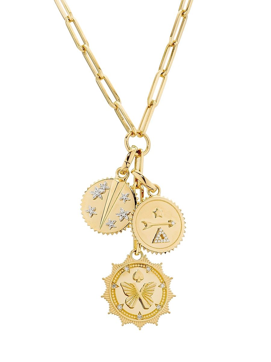 Women's Reverie, Dream & Resilience: The Path To Joy 18K Yellow Gold & 0.14 TCW Diamond Link Chain Necklace - Yellow Gold