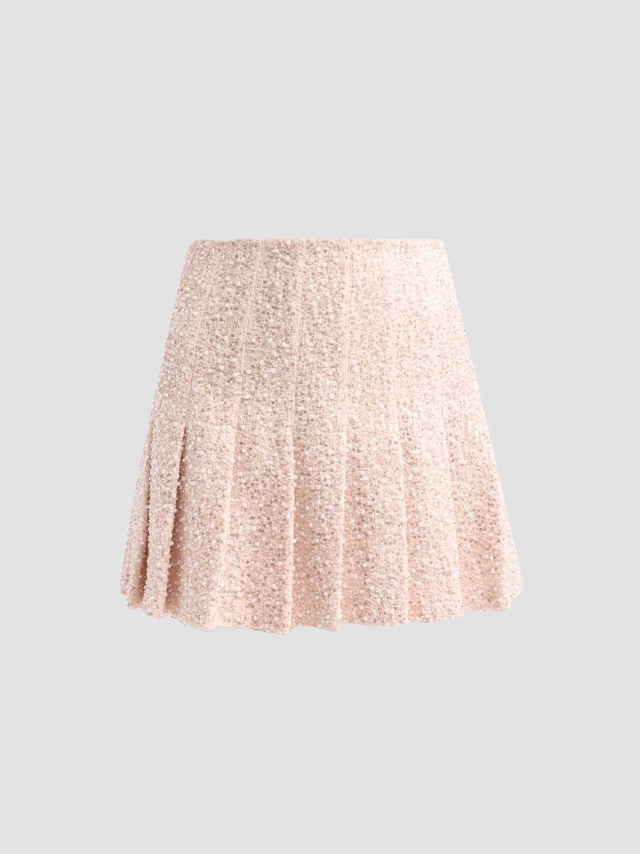 ALICE + OLIVIA Women's Carter Embellished Tweed Mini Skirt - Blush - Size 14