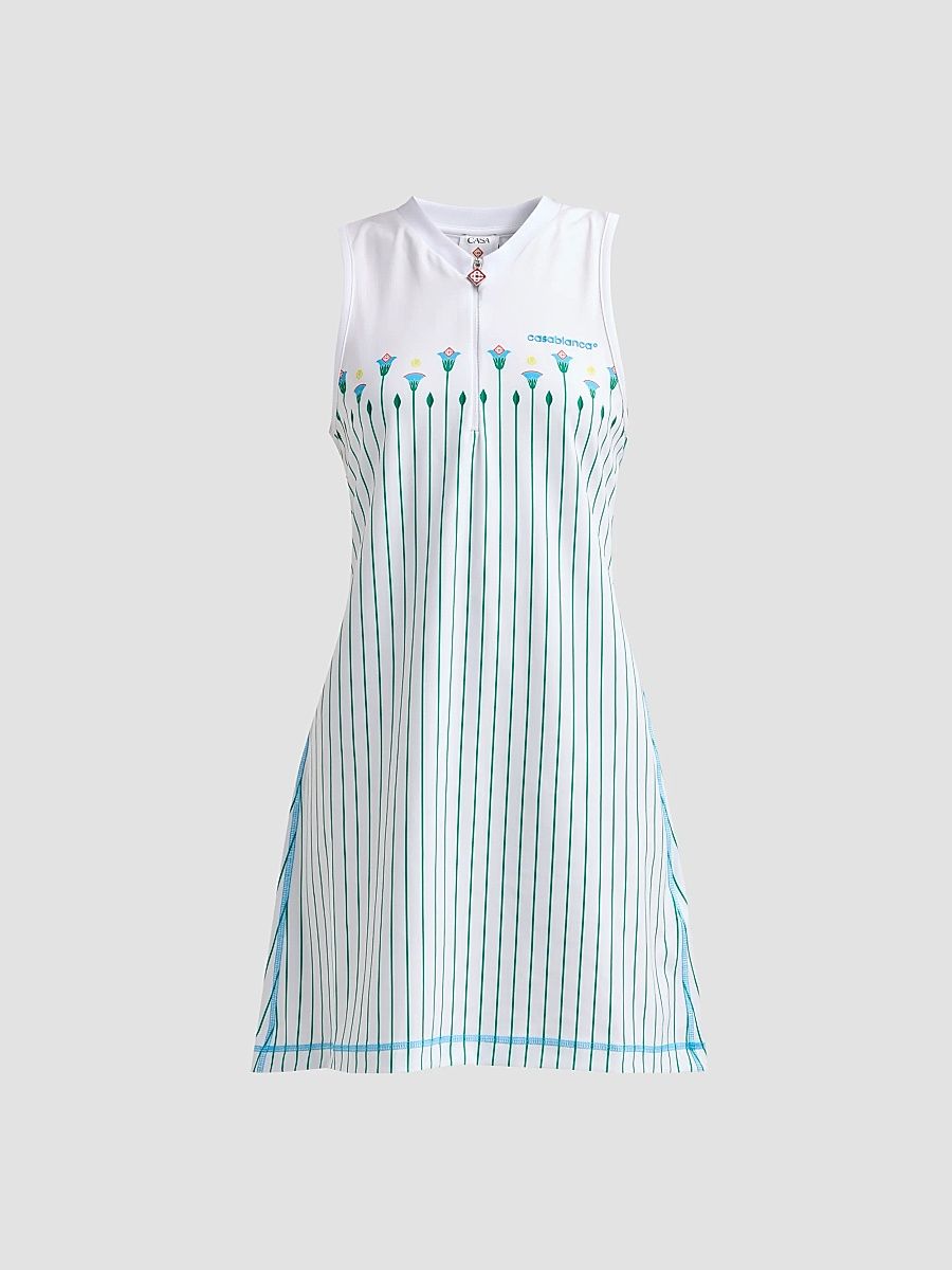 Women's Floral Stripe Tennis Mini Dress - Sporty Floral Stripe - Size XL