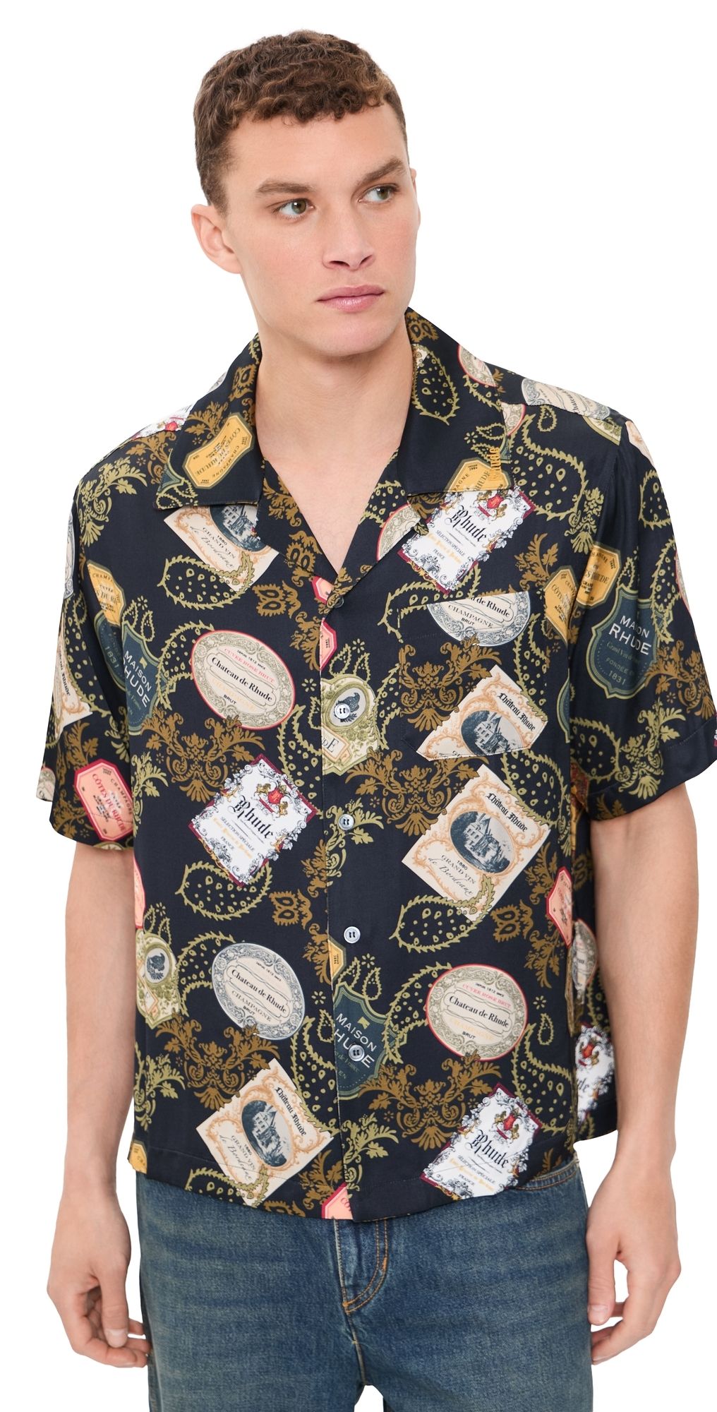 Rhude Vin Bandana Button-Up Shirt Black/Multi M