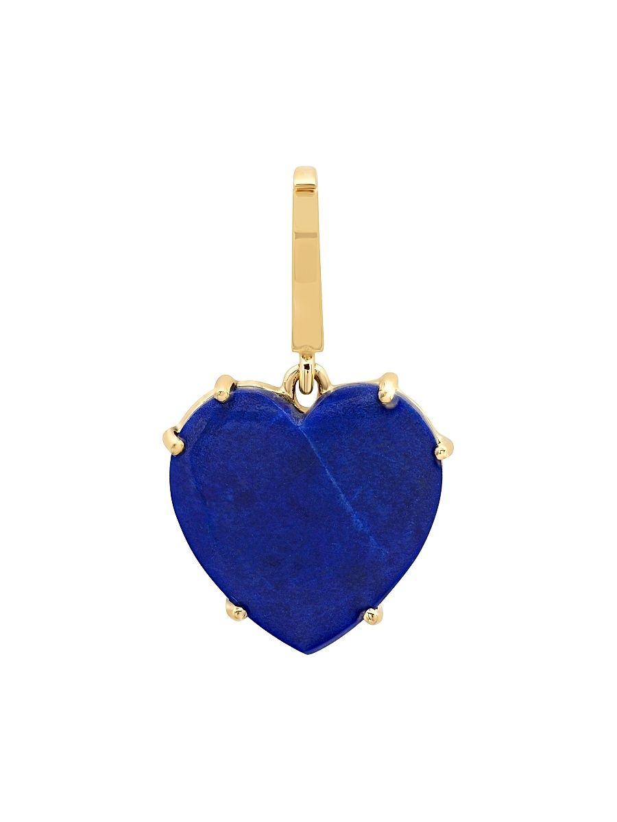 Women's 14K Yellow Gold & Lapis Heart Charm - Lapis