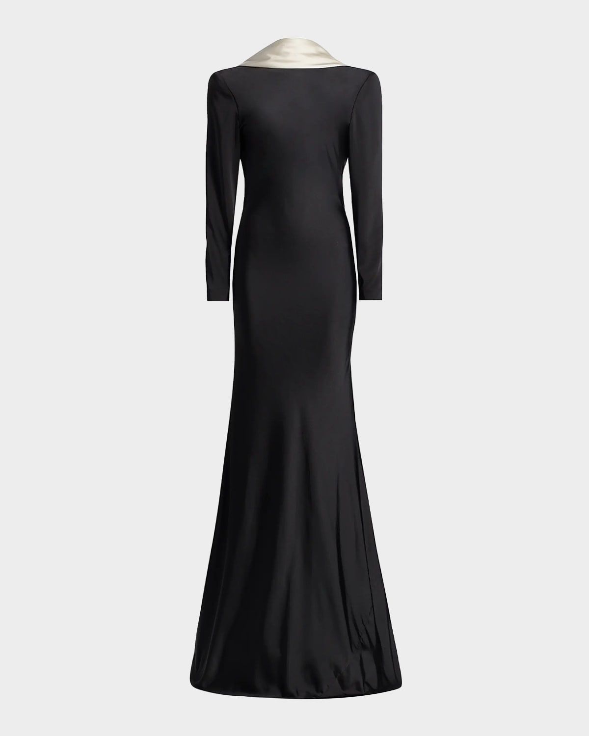 Allegra Draped Low-Back Charmeuse Gown