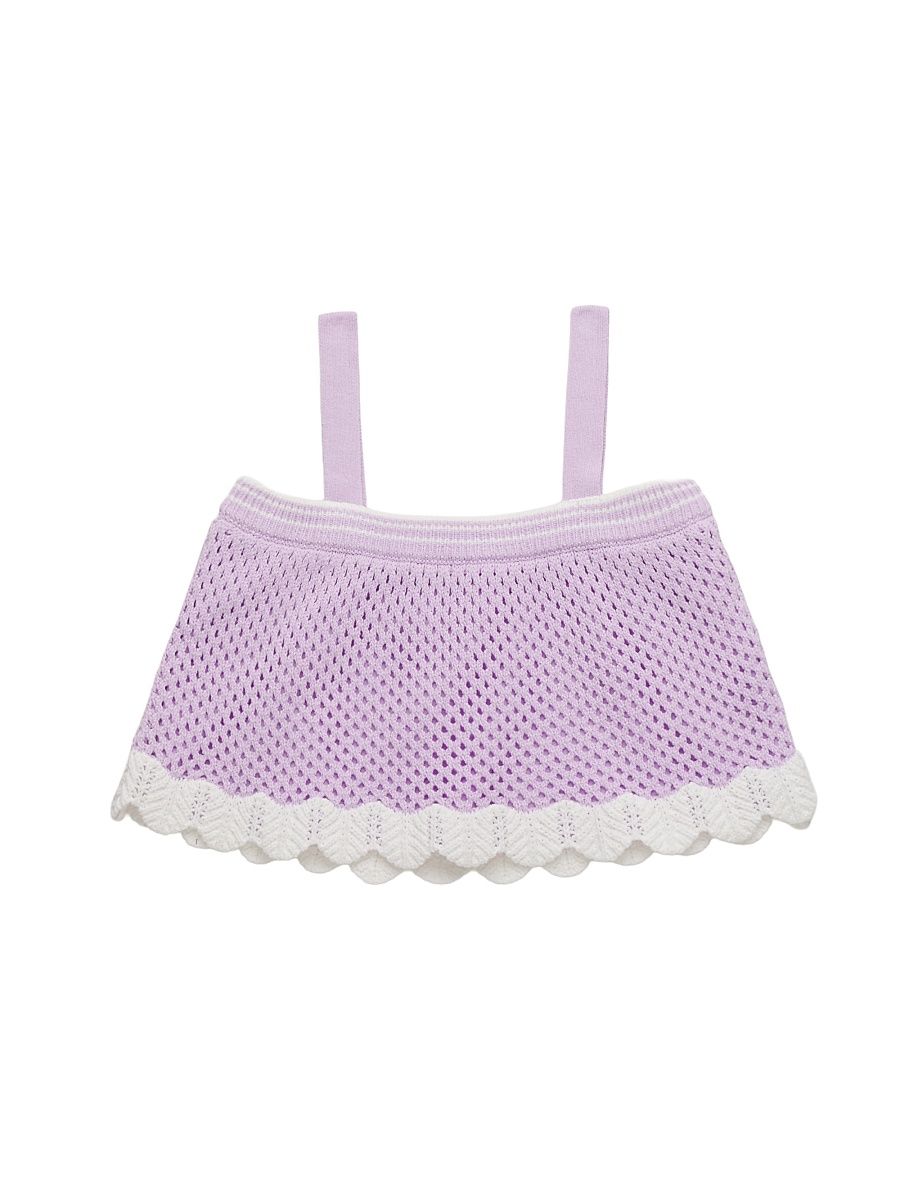 Little Girl's Crochet Tank Top & Skort Set - Lilac Combo - Size 6