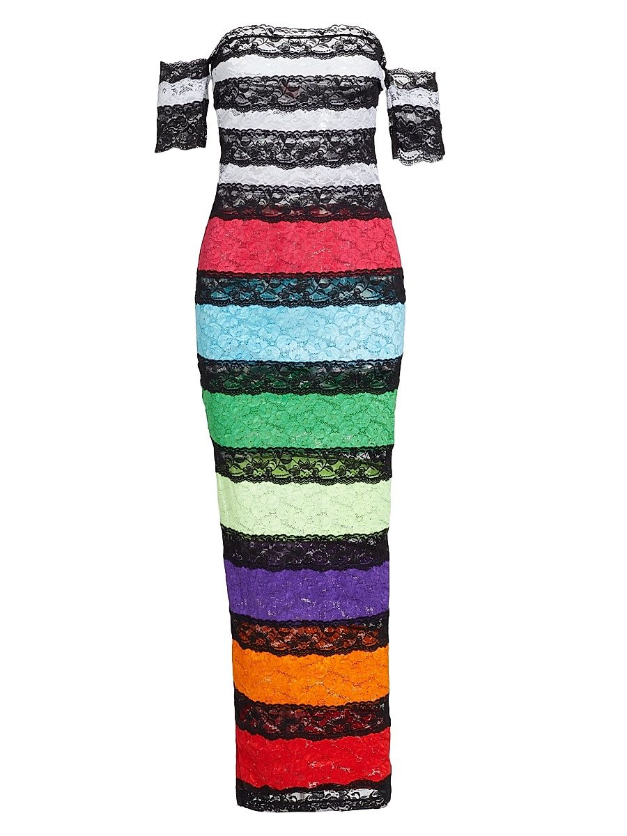 Women's Prism Collection Colorblocked Lace Maxi Dress - Color Fade Stripe - Size Medium