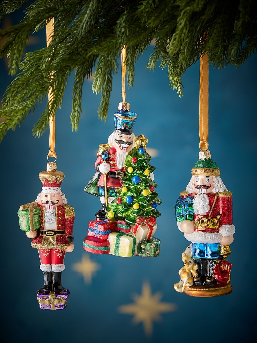Assorted Nutcrackers 3-Piece Christmas Ornament Set