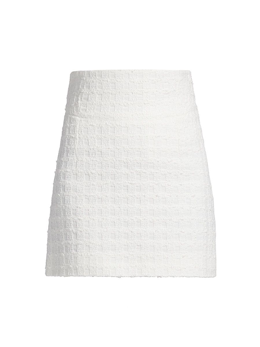 Women's Vera Tweed Miniskirt - White - Size XS