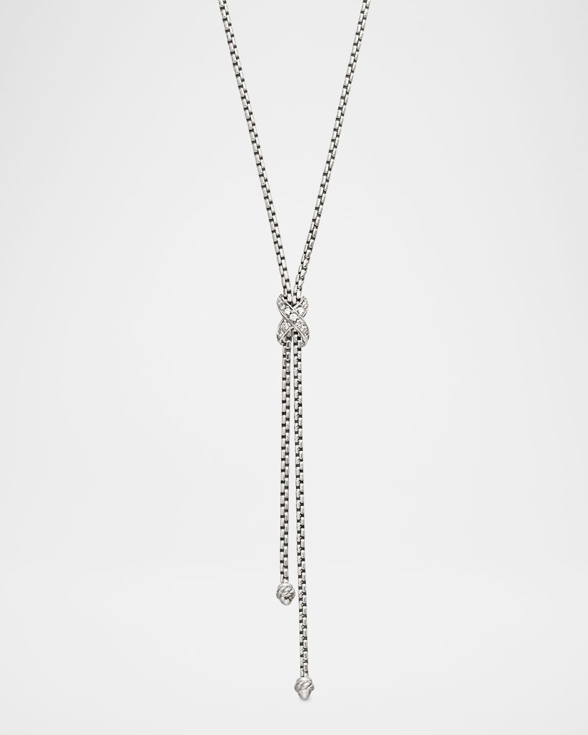 Petite X Lariat Y Necklace with Pave Diamonds
