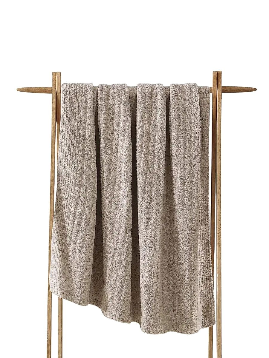Ribbed Lightweight Throw - Taupe