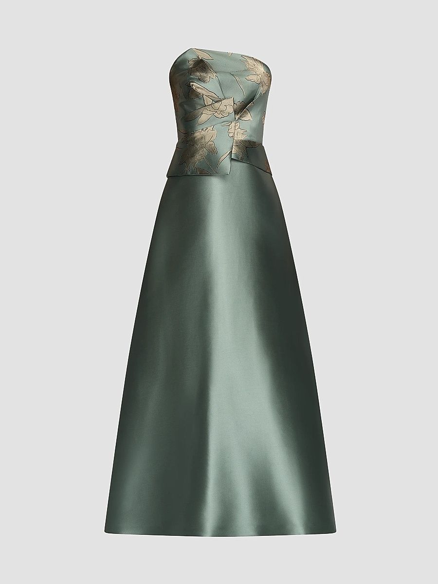 Women's Sheryl Mikado Floral A-Line Gown - Iceberg - Size 18