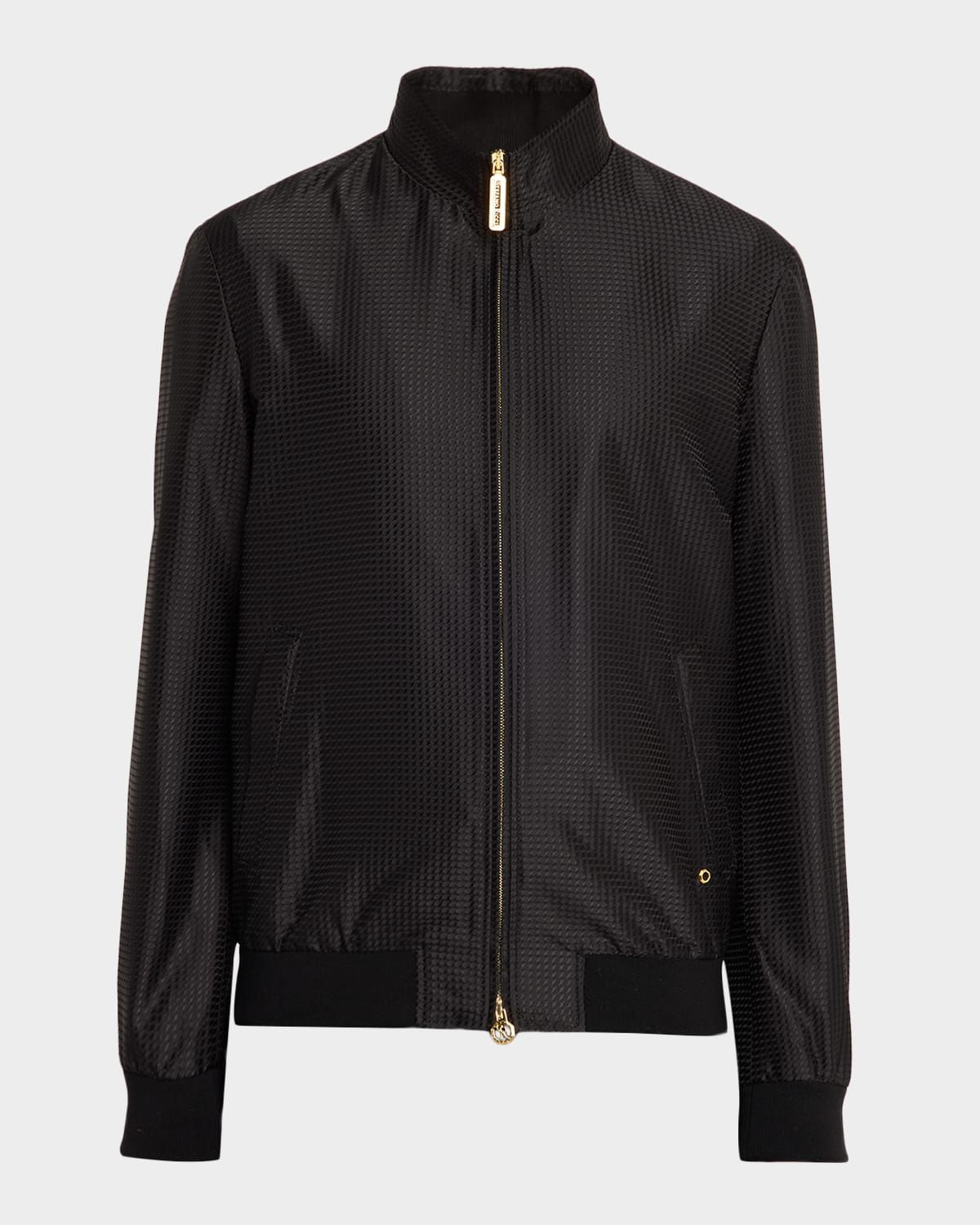 Men & apos;s Geometric Silk Jacquard Blouson