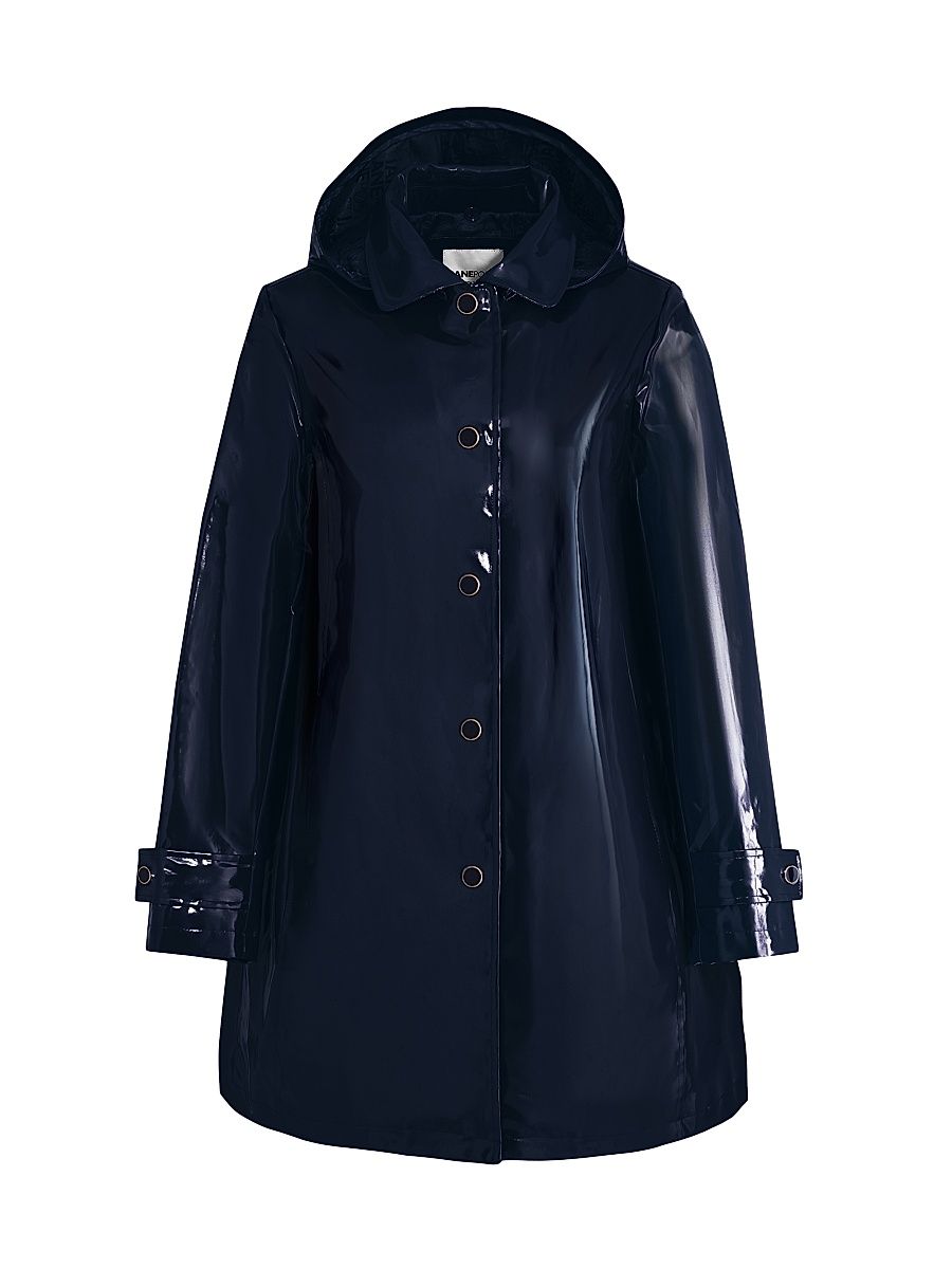 Women's Iconic Princess Hooded Rain Coat - Navy - Size Large