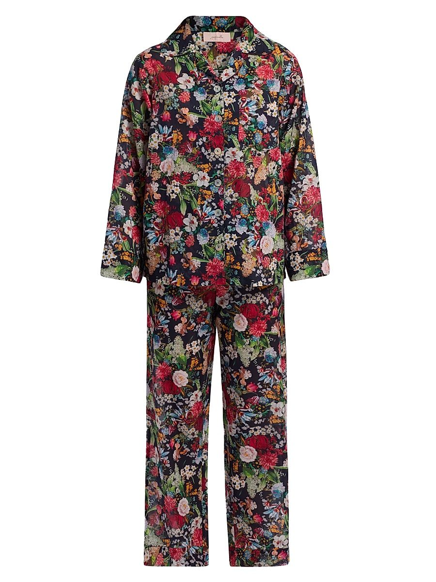 Women's Holly Cotton Voile Pajamas - Navy - Size Medium