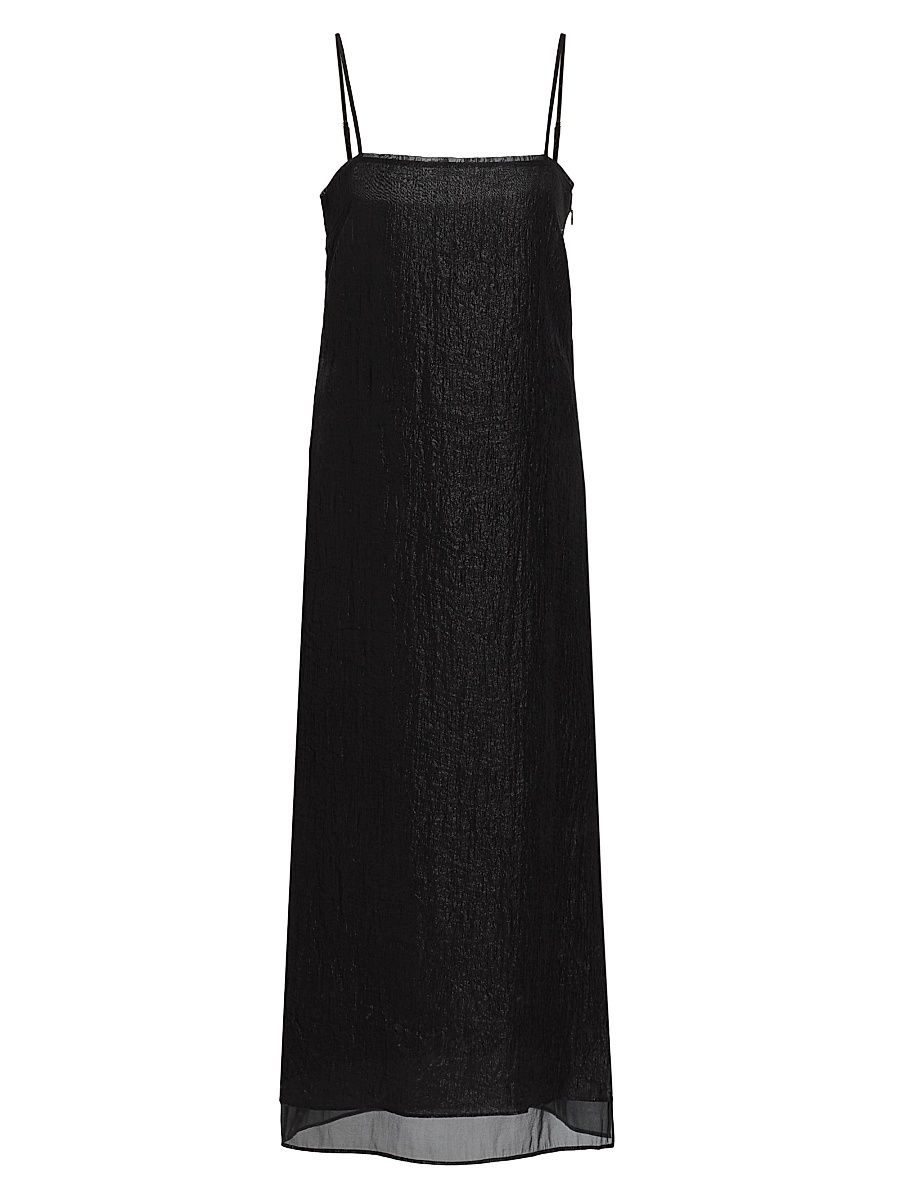 Women's Suki Semi-Sheer Midi-Slipdress - Black - Size 14