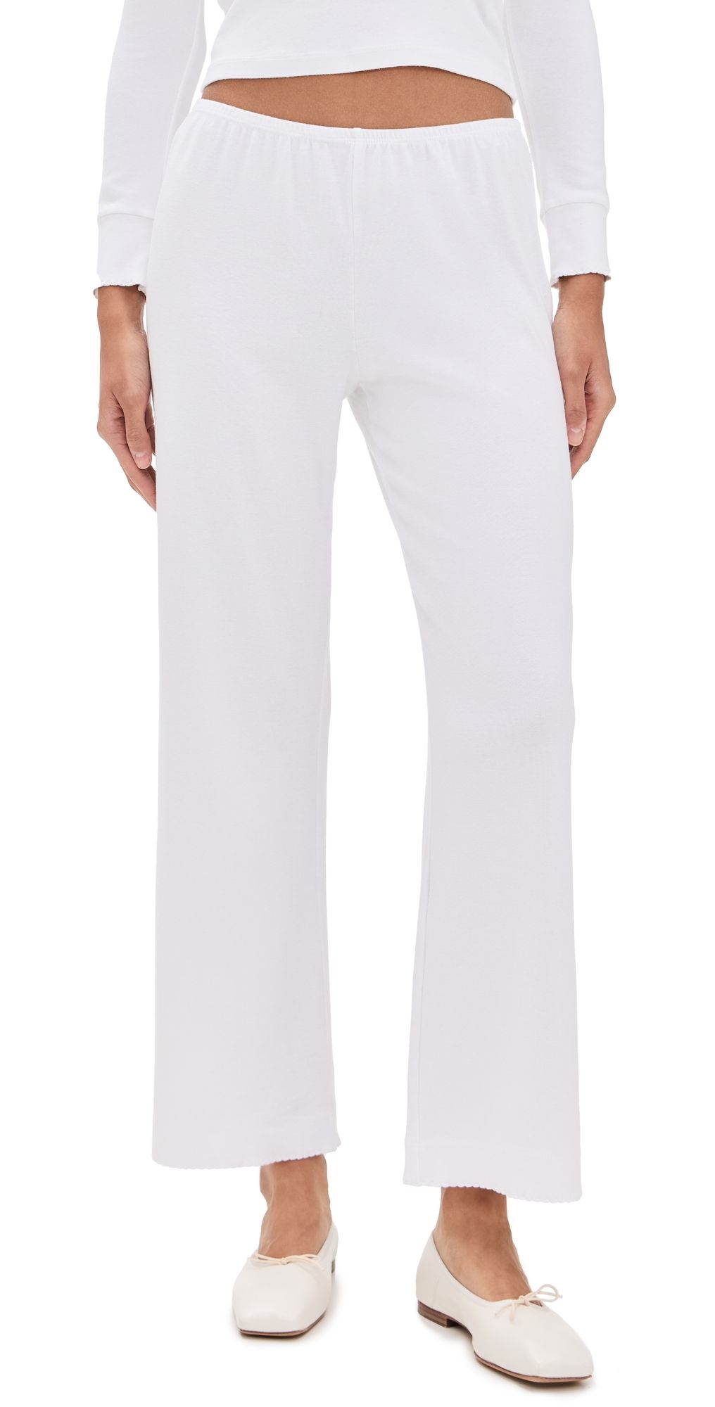 DONNI. The Baby Rib Scallop Pants Powder XXL