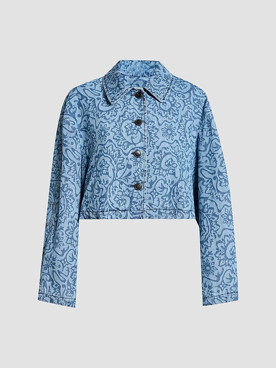 Women's Vondero Floral Denim Jacket - Blue - Size XS