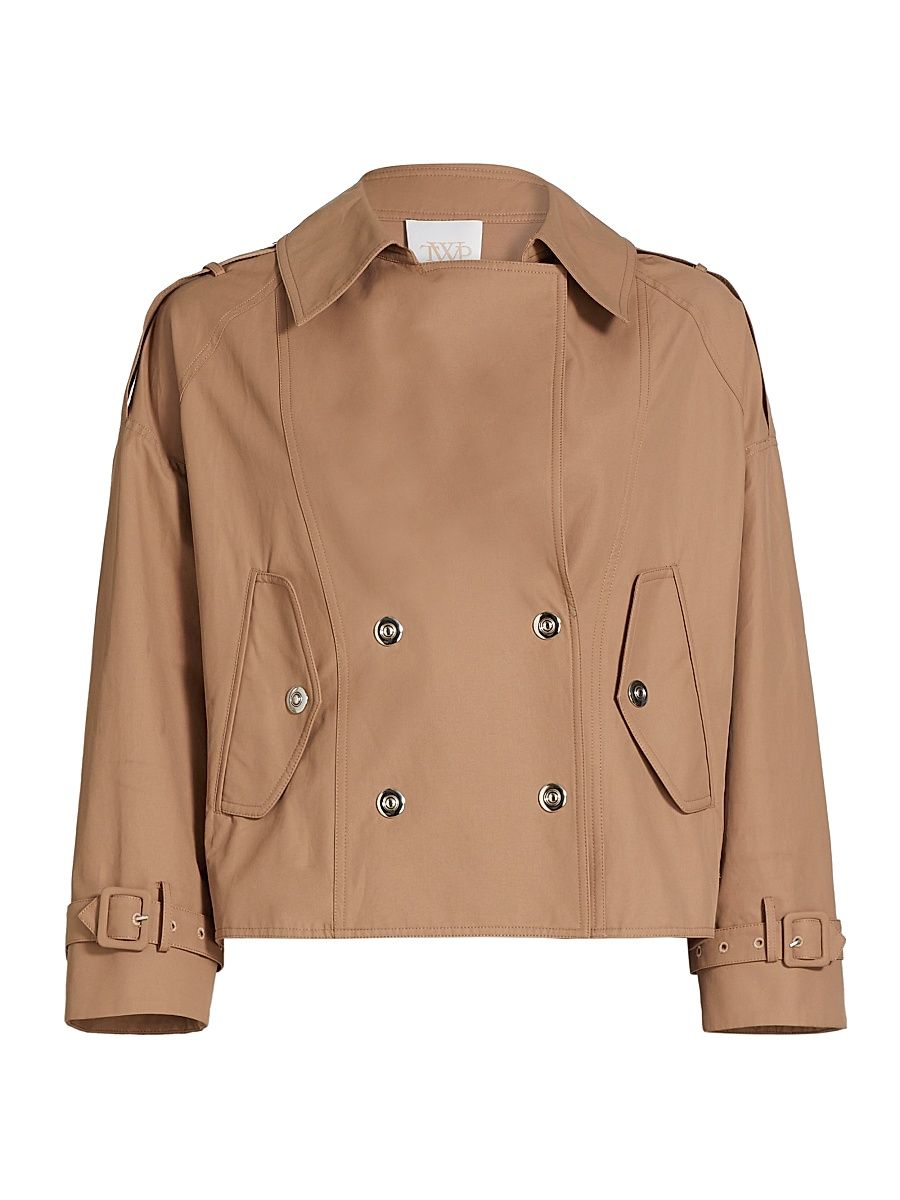 Women's Bogie Cropped Trench Jacket - Clay - Size Large
