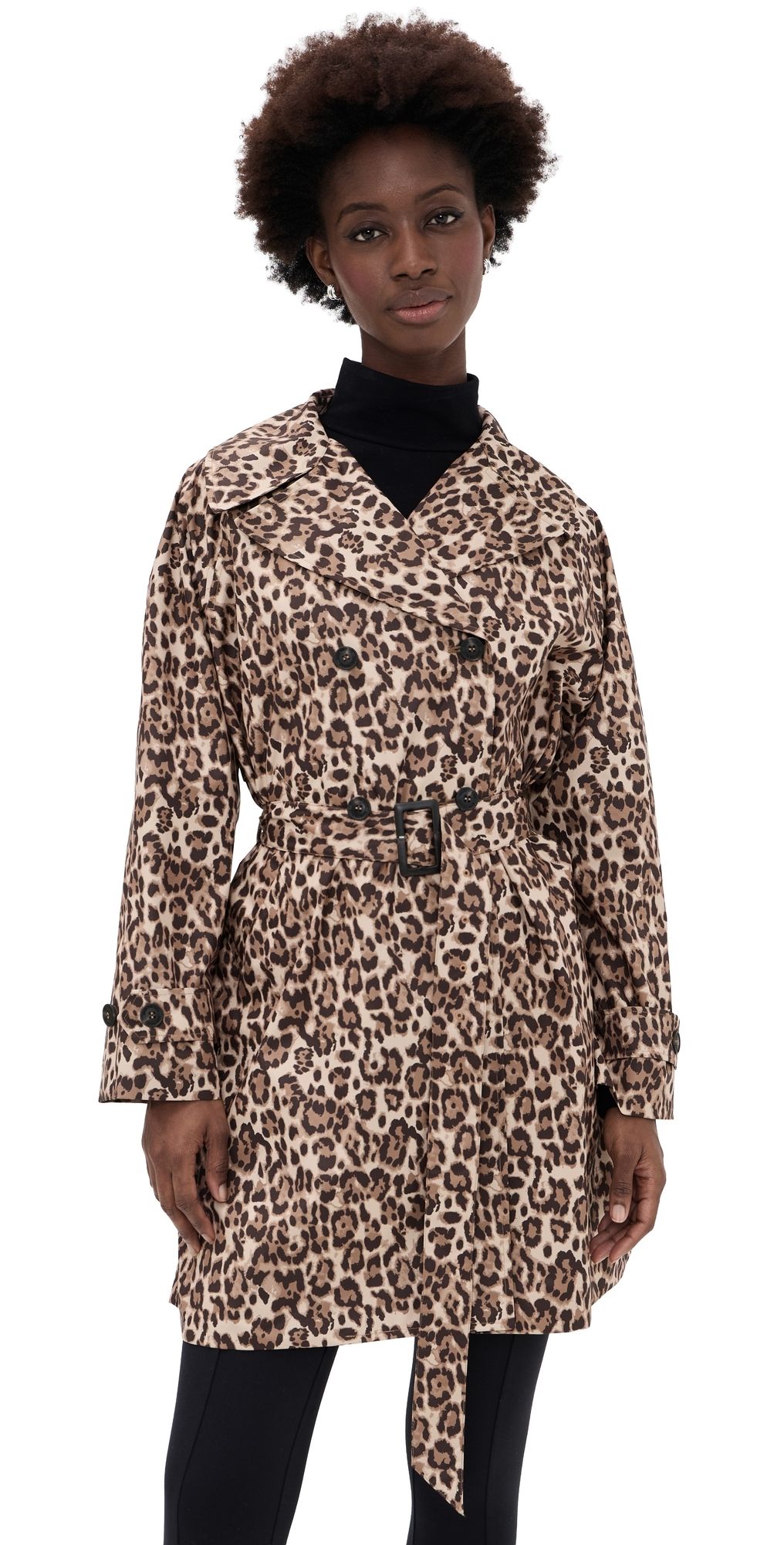 Save The Duck Tecla Trench Coat Leopard M