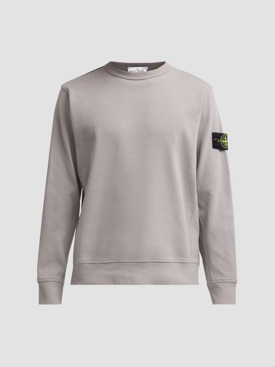Stone Island Men's Felpa Cotton Crewneck Sweatshirt - Grey - Size XXL