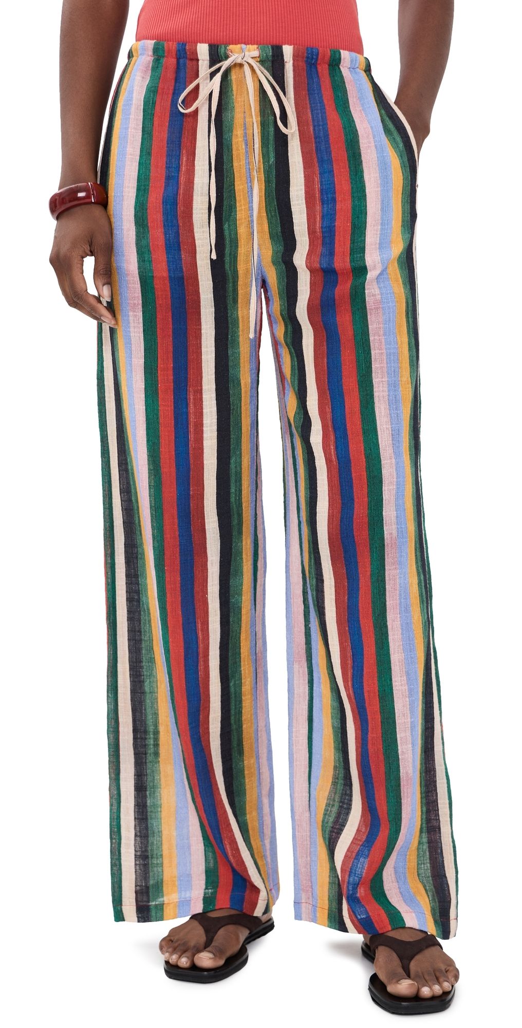 STAUD Mateo Pants Artist Stripe S