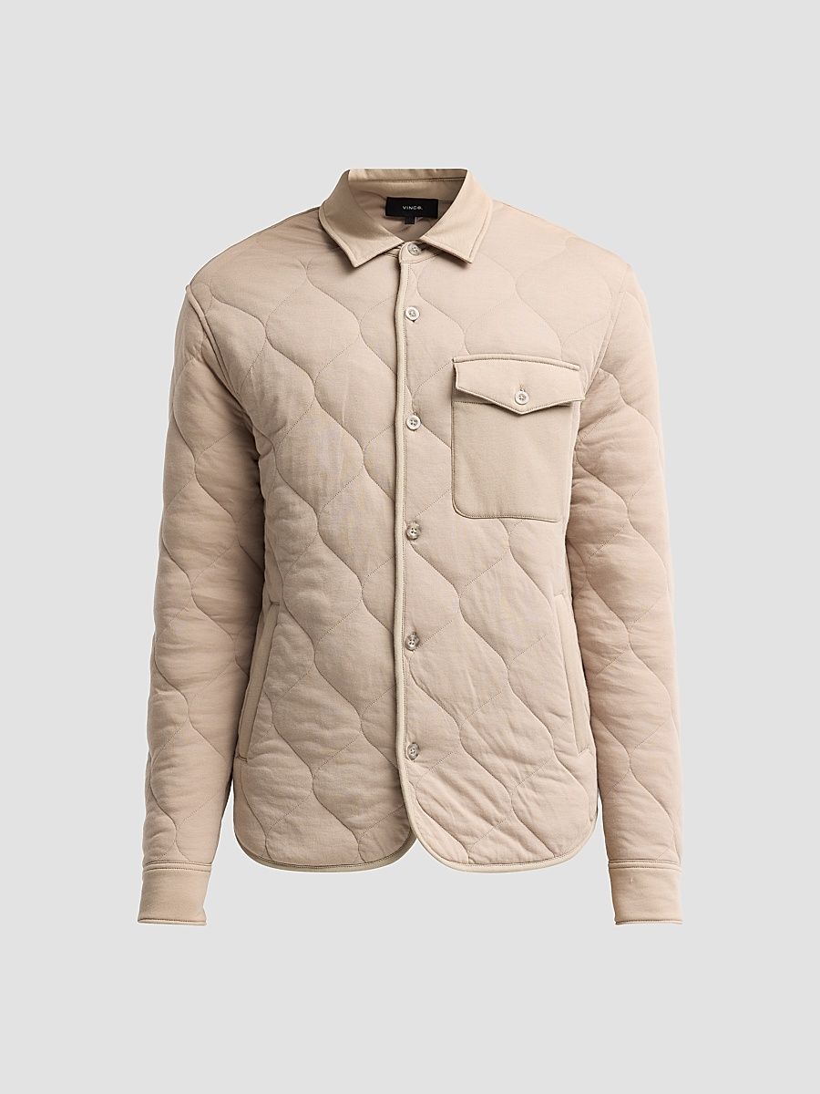 Men's Cotton Quilted Shirt Jacket - Pavement - Size XXL