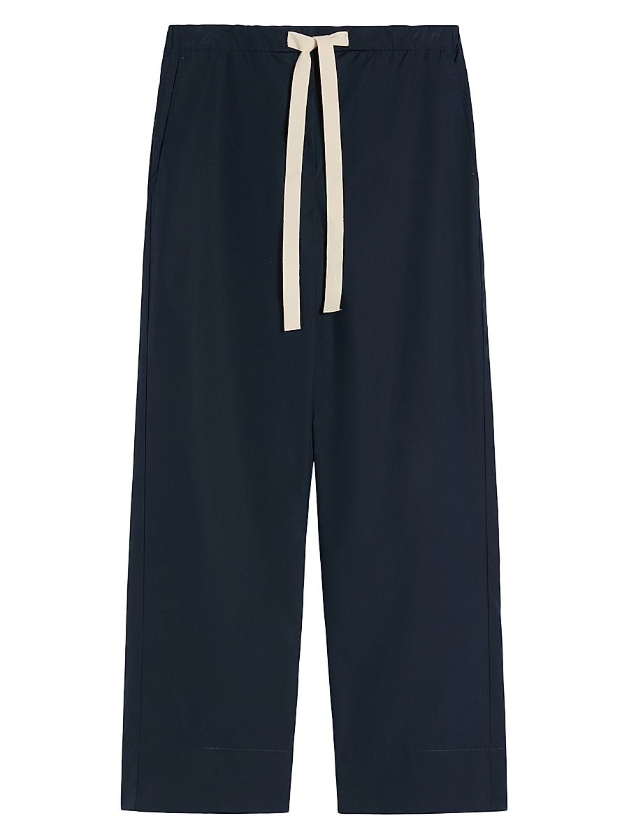 Women's Cotton Drawstring Trousers - Midnightblue - Size 8