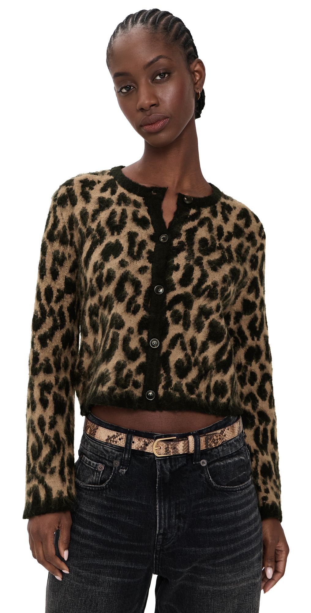 Cinta The Label The Estee Knit Cardigan Leopard S