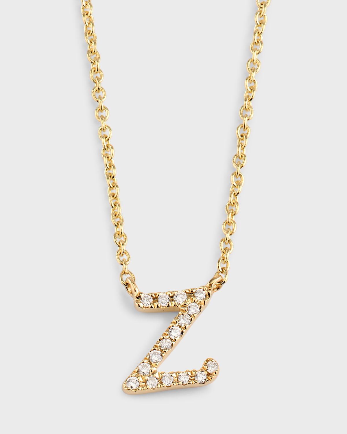 14k Diamond Pave Initial Necklace