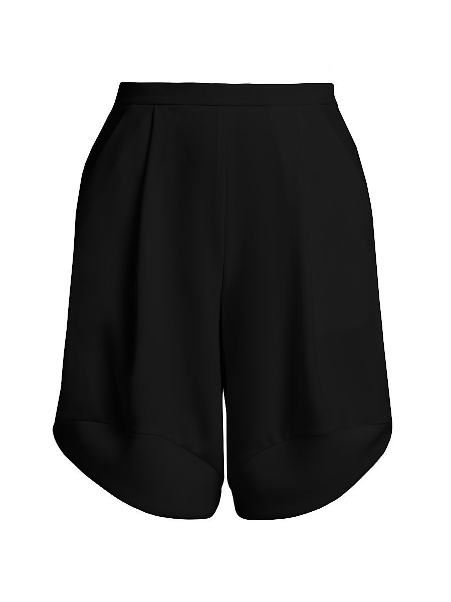 Women's Techno Cady Draped Bermuda Shorts - Black Beauty - Size 2