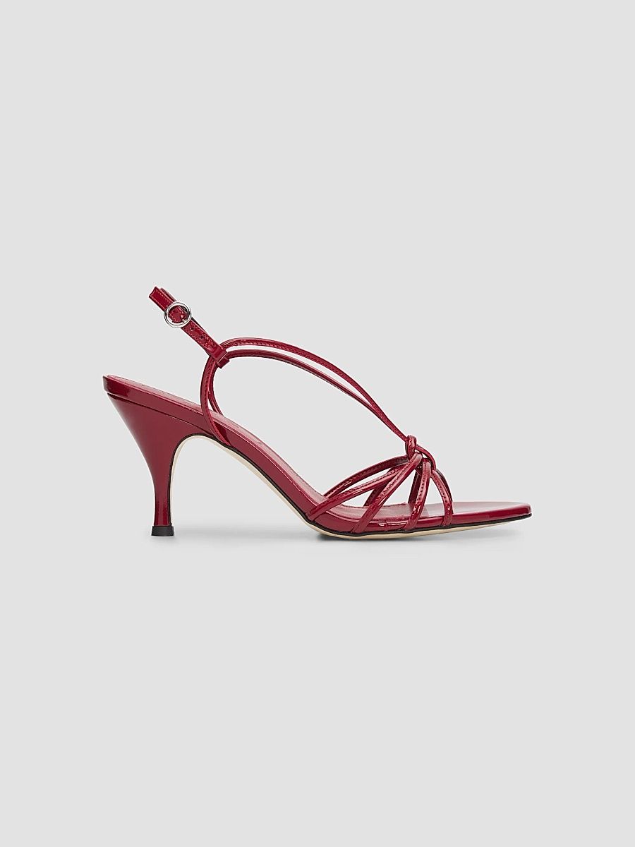 Women's Solange 30MM Patent Leather Slingback Sandals - Blood - Size 6