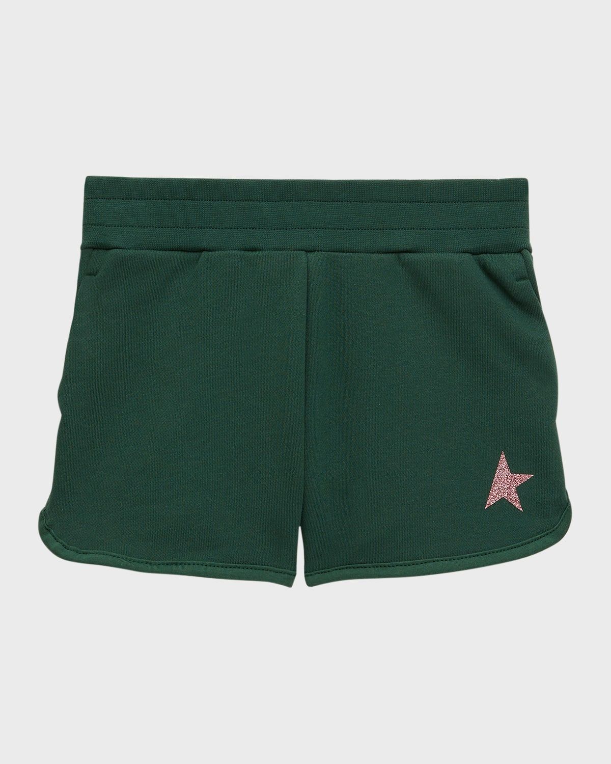 Girl & apos;s Glitter Star Fleece Shorts, Size 4-10