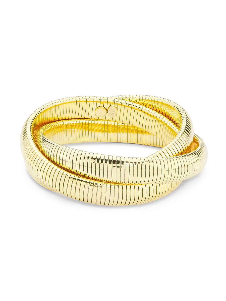 Women's 22K-Gold-Plated Interlocked Tubogas Chain Bracelet - Gold