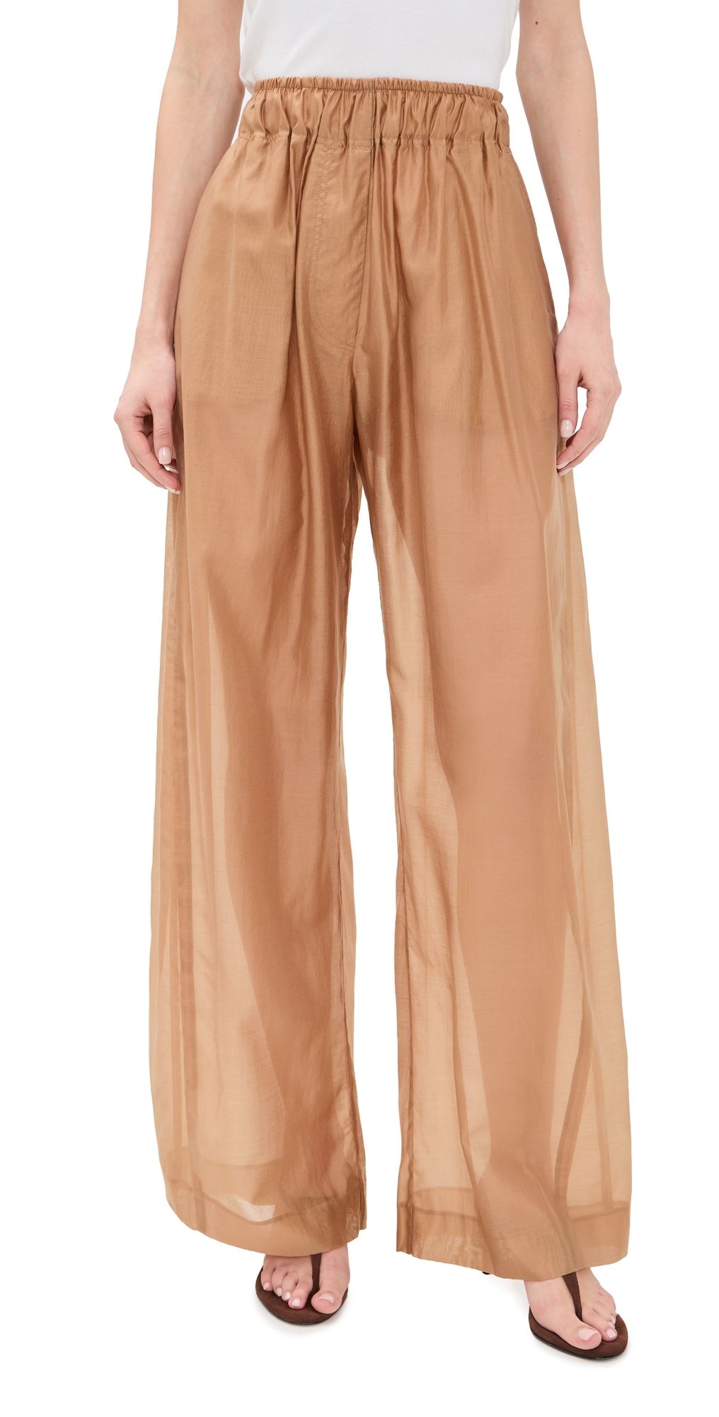 The Latest Dora Mussola Leggera Trousers Nude 42