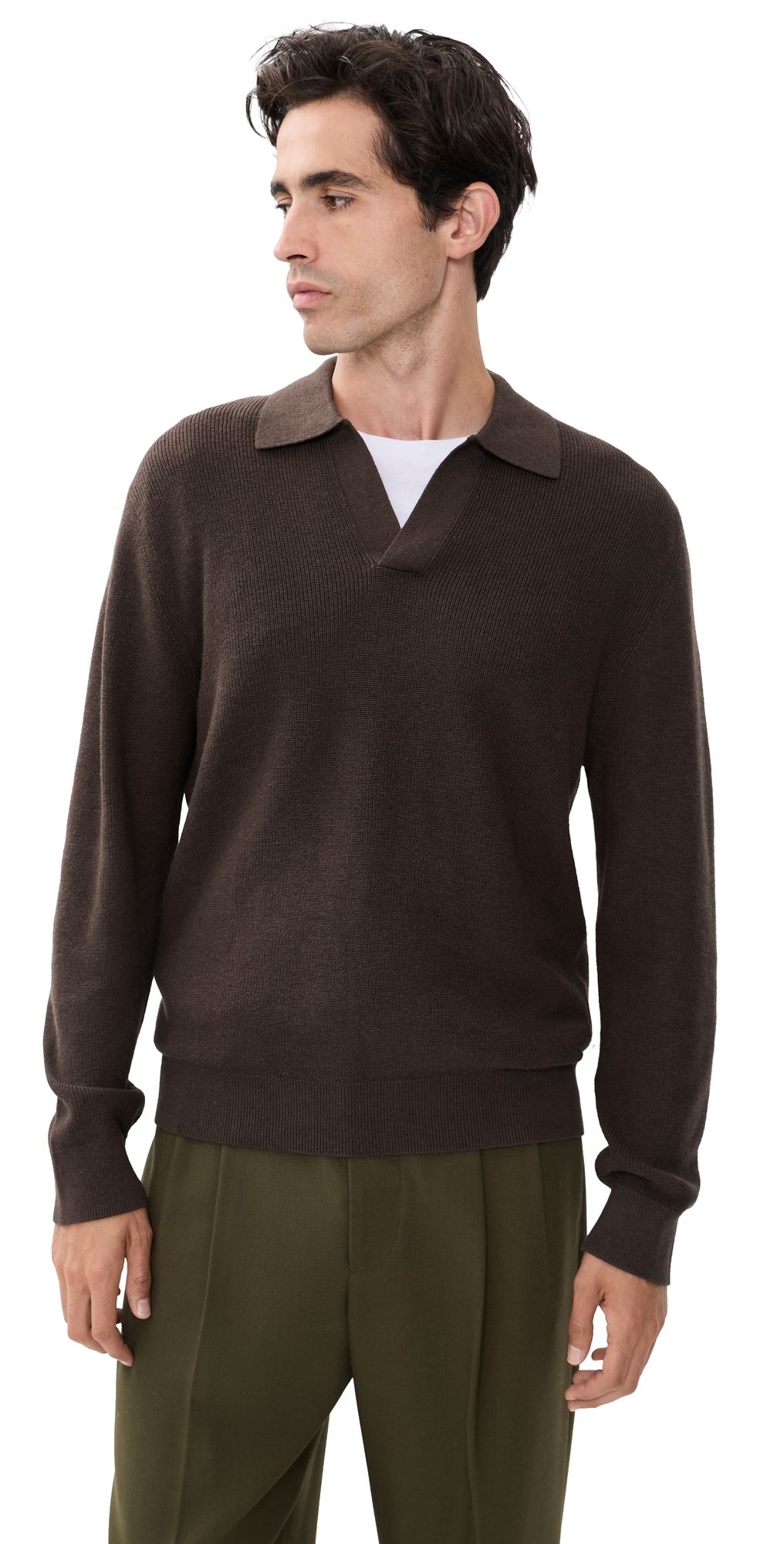NN07 Hope Cashmere Blend Polo Brown Melange XXL