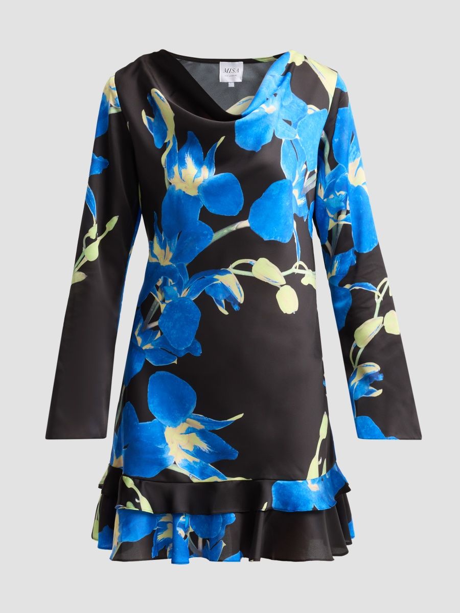 Misa Los Angeles Women's Nima Printed Mini Dress - Blue Orchid - Size XL