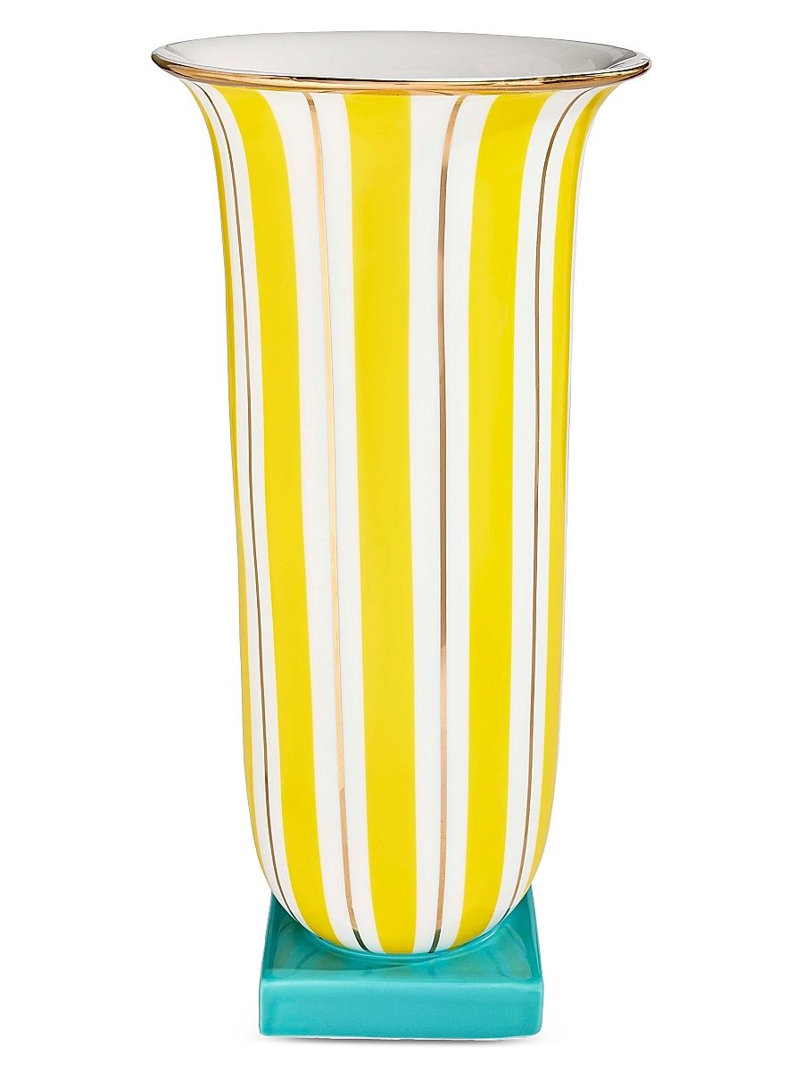Portofino Flared Tall Vase - Yellow Green